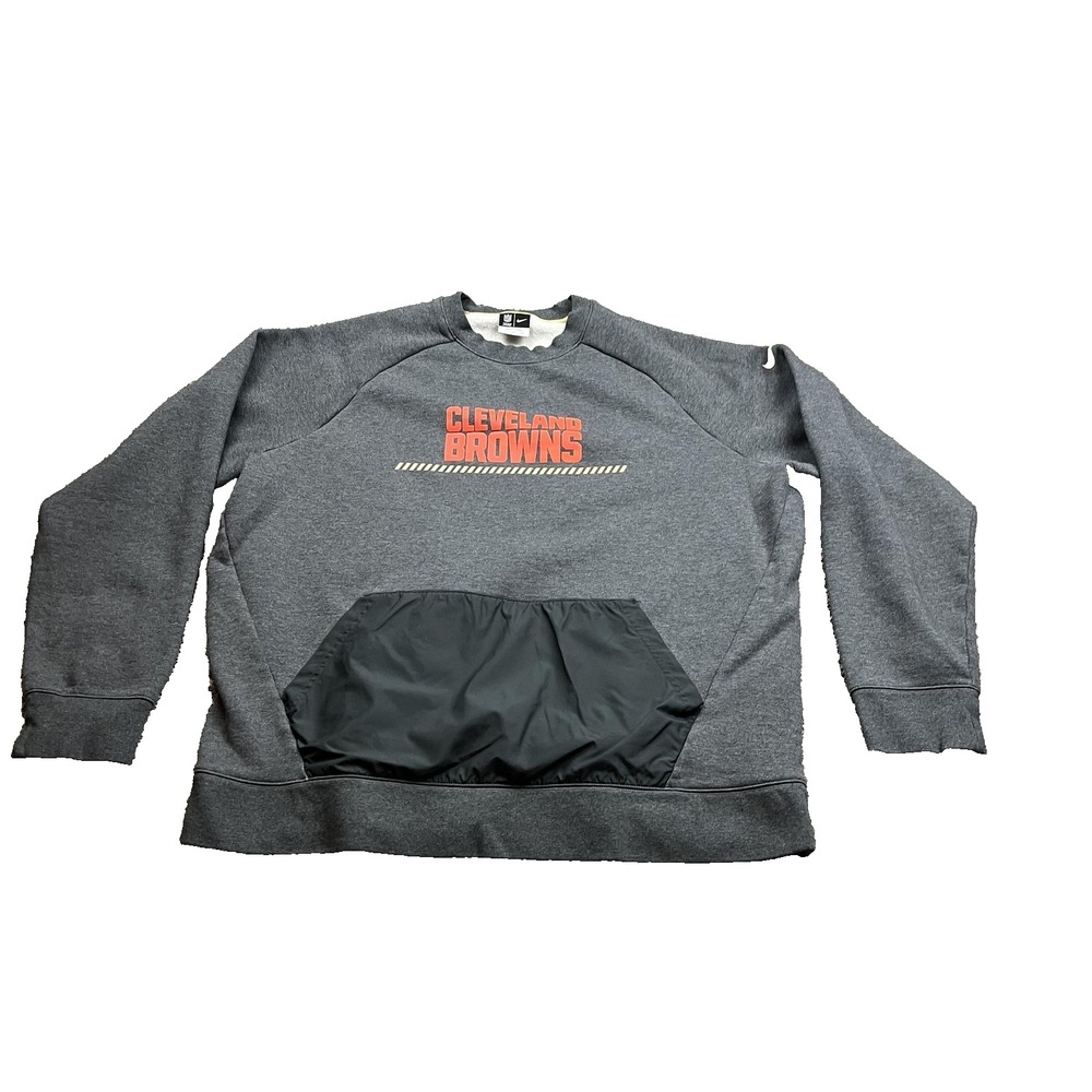 Cleveland Browns Sweatshirt Mens 3XL pullover Gray NFL Football Nike Pocket